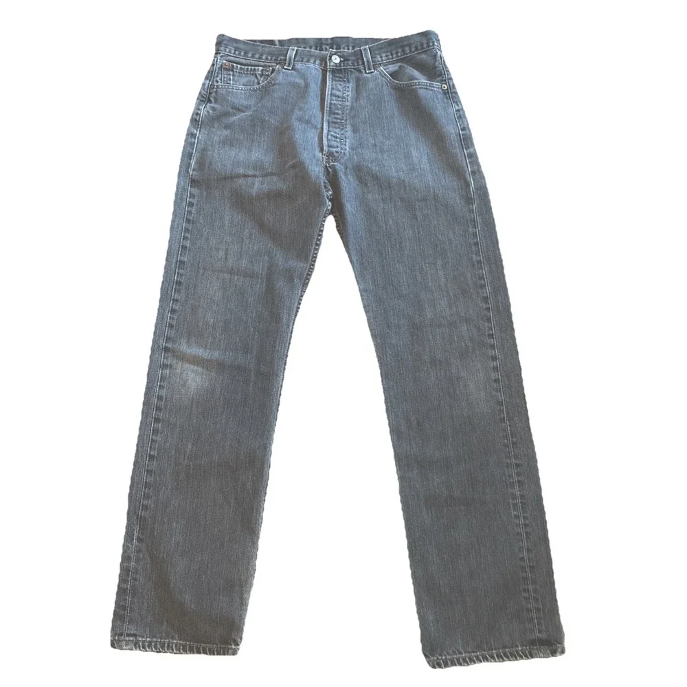 Vintage Levi's Original Button-Fly 501XX Jeans Men's 35 X 32 Black Straight Leg